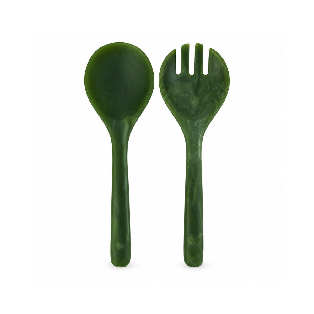 K&Co. Lagoon Series Resin Salad Servers - GREEN